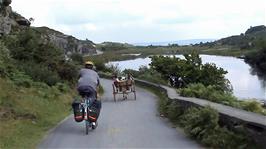 A returning horse and trap gets in our way as we pass the Wishing Bridge, 4.6 miles into the ride